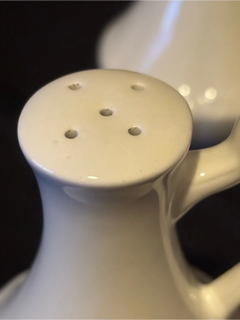 Vintage All White Meakin Salt & Pepper Shakers.